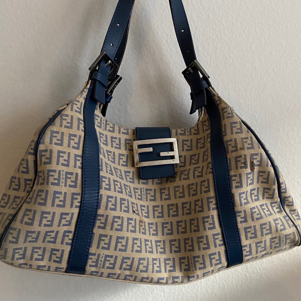 Vintage Fendi Monogram Bag in Navy